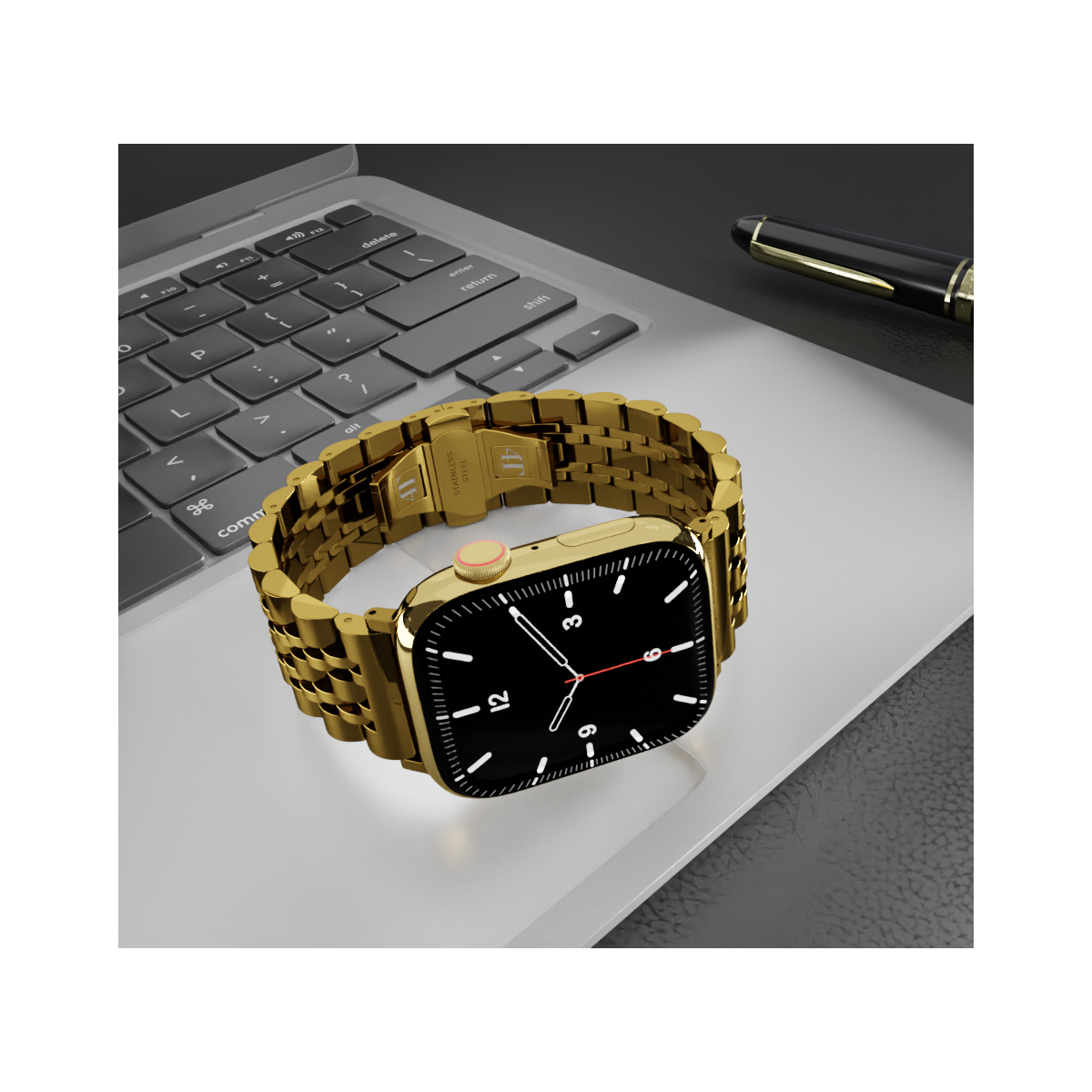 Pasek 4T Band Opaska Bransoleta Apple Watch 41 40 38 mm Złoty - 4