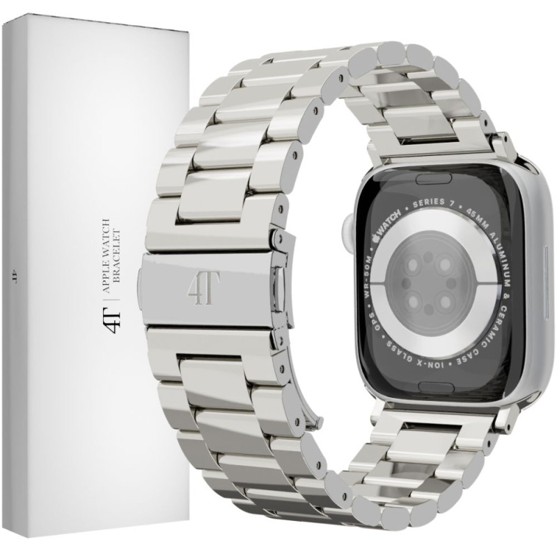 Pasek 4T Bransoleta Fit Apple Watch 49 45 44 42 mm Srebrny Vivace - 1