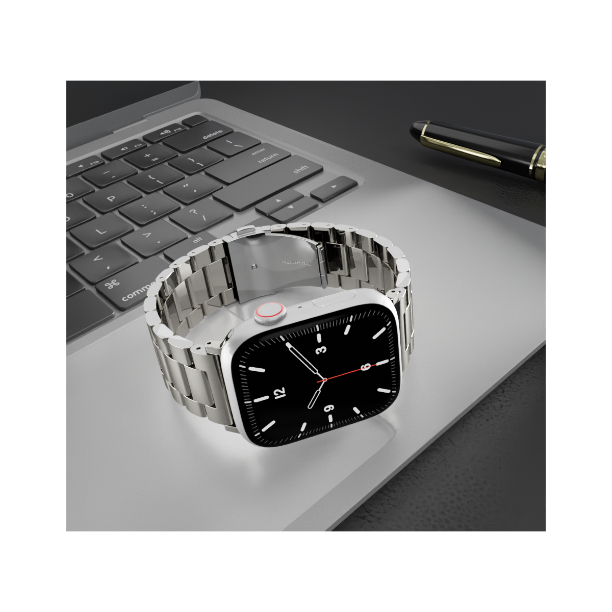 Pasek 4T Band Bransoleta Apple Watch 49 45 44 42 mm Srebrny Luce - 4